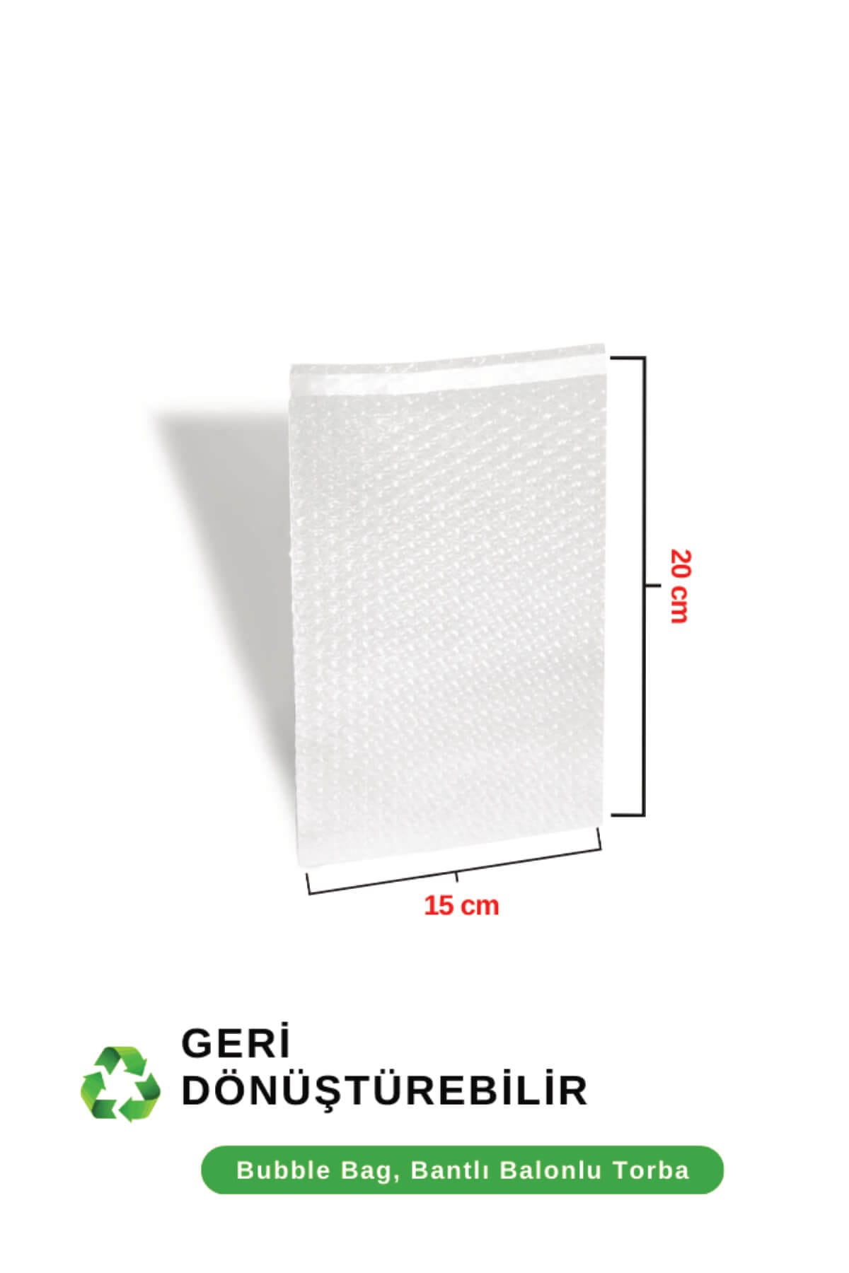 Balonlu Torba Kargo Poşeti 15 x 20 Cm + 5 Cm | Bantlı Kapaklı