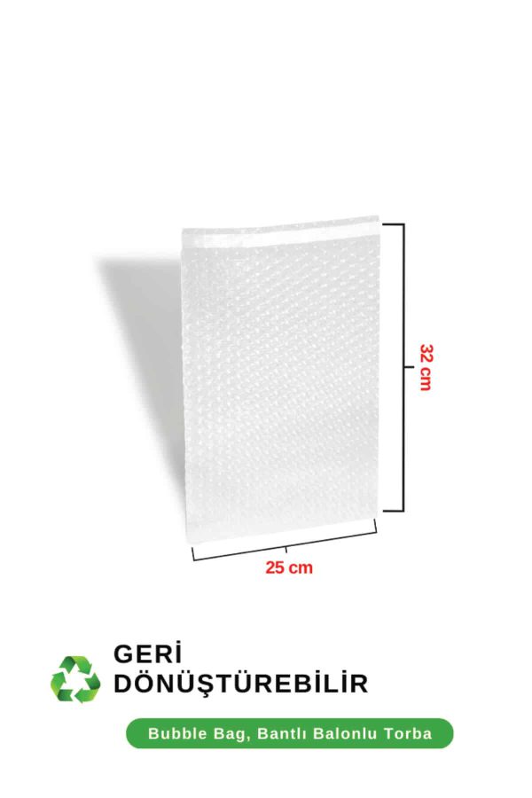 Balonlu Torba Kargo Poşeti 25 x 32 Cm + 5 Cm | Bantlı Kapaklı
