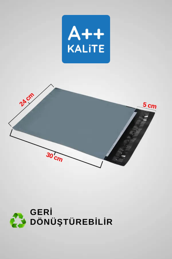 Kargo Poşeti Cepsiz 80 Mikron 24 x 30 Cm + 5 Cm