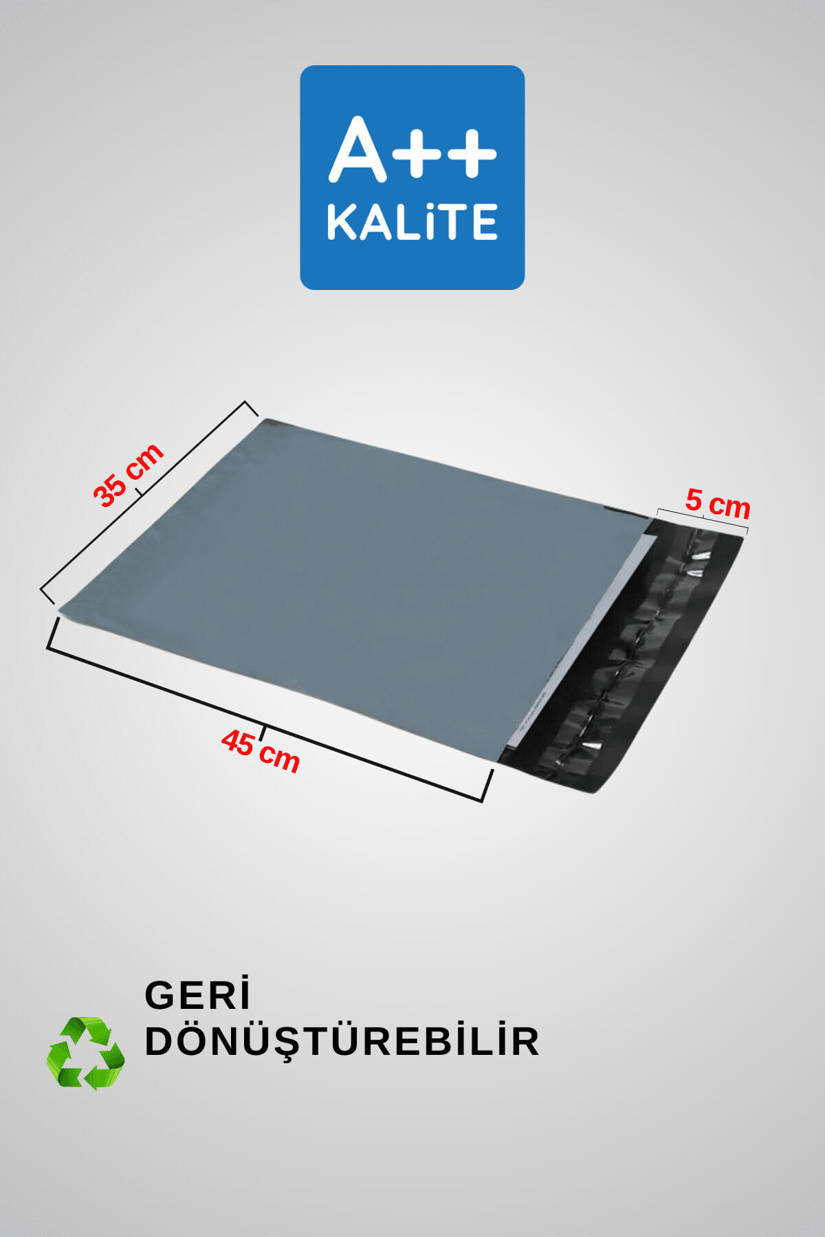 Kargo Poşeti Cepsiz 80 Mikron 35 x 45 Cm + 5 Cm