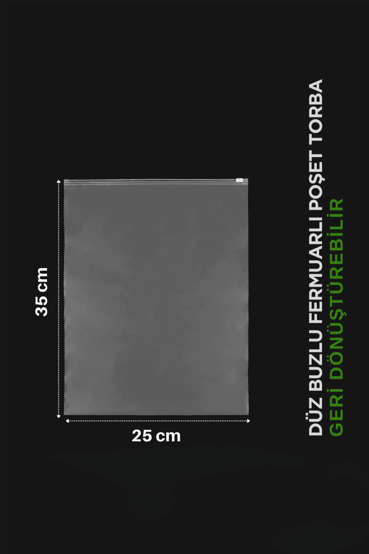 25x35 Buzlu Fermuarlı Poşet Torba