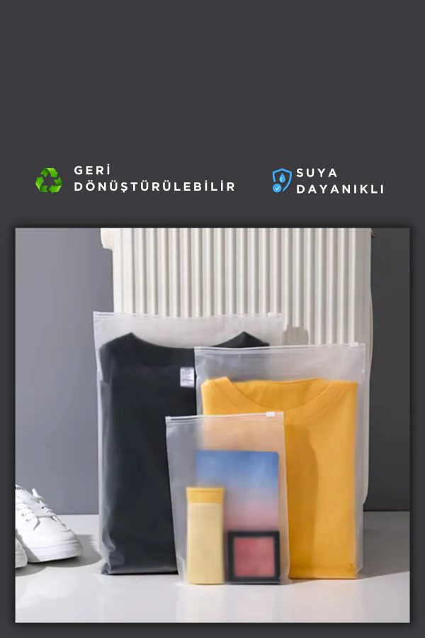 25x35 Buzlu Fermuarlı Poşet Torba - Görsel 3