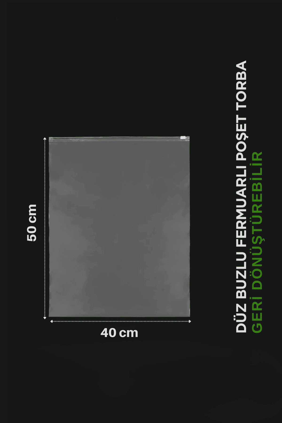 40x50 Buzlu Fermuarlı Poşet Torba