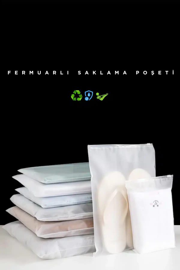 25x35 Buzlu Fermuarlı Poşet Torba - Görsel 4