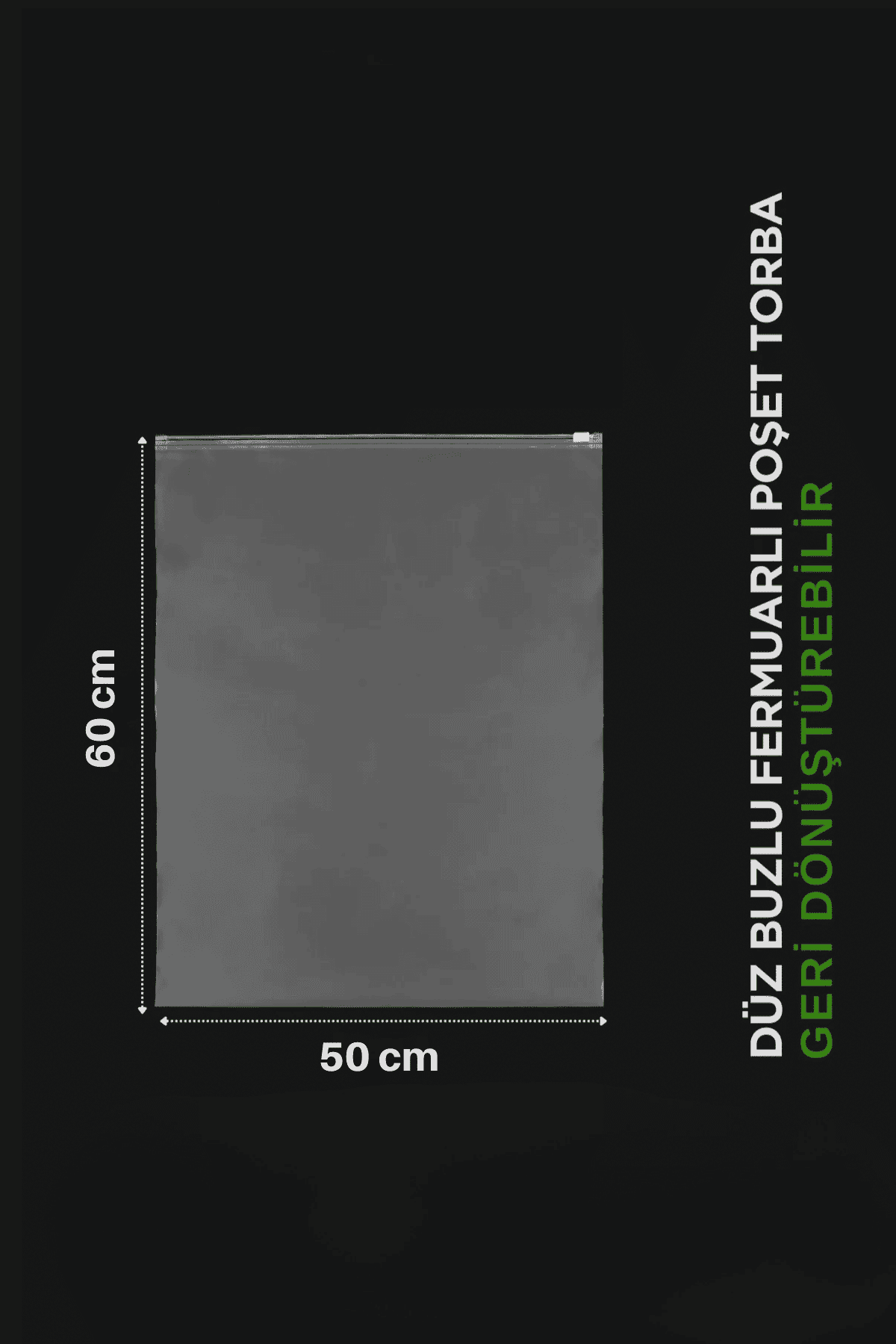 50x60 Buzlu Fermuarlı Poşet Torba