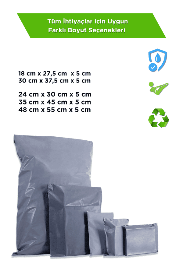 Cepli Kargo Poşeti 80 Mikron 22,5 x 30 Cm + 5 Cm - Görsel 5